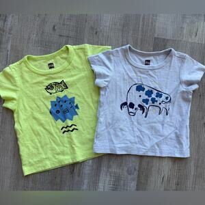 Lot of 2 TEA Collection Infant / Baby Tees Graphic T-Shirt 3-6 Months